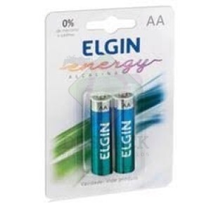 PILHA ALCALINA AA 1.5V ELGIN - CARTELA COM 2 PEÇAS