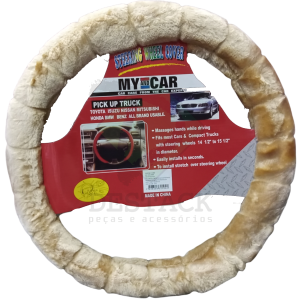 CAPA DE VOLANTE - PELÚCIA BEGE