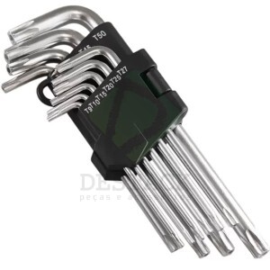 JOGO DE CHAVE TORX - 9 PEÇAS PRO (SEM FURO)