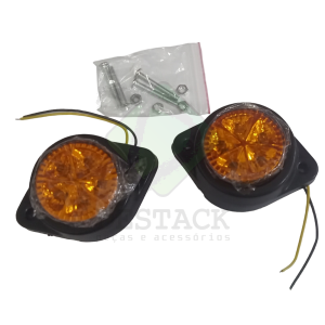 PAR LANTERNA DE LED AMARELA - CAMINHÃO/CARRETINHA 12/24V